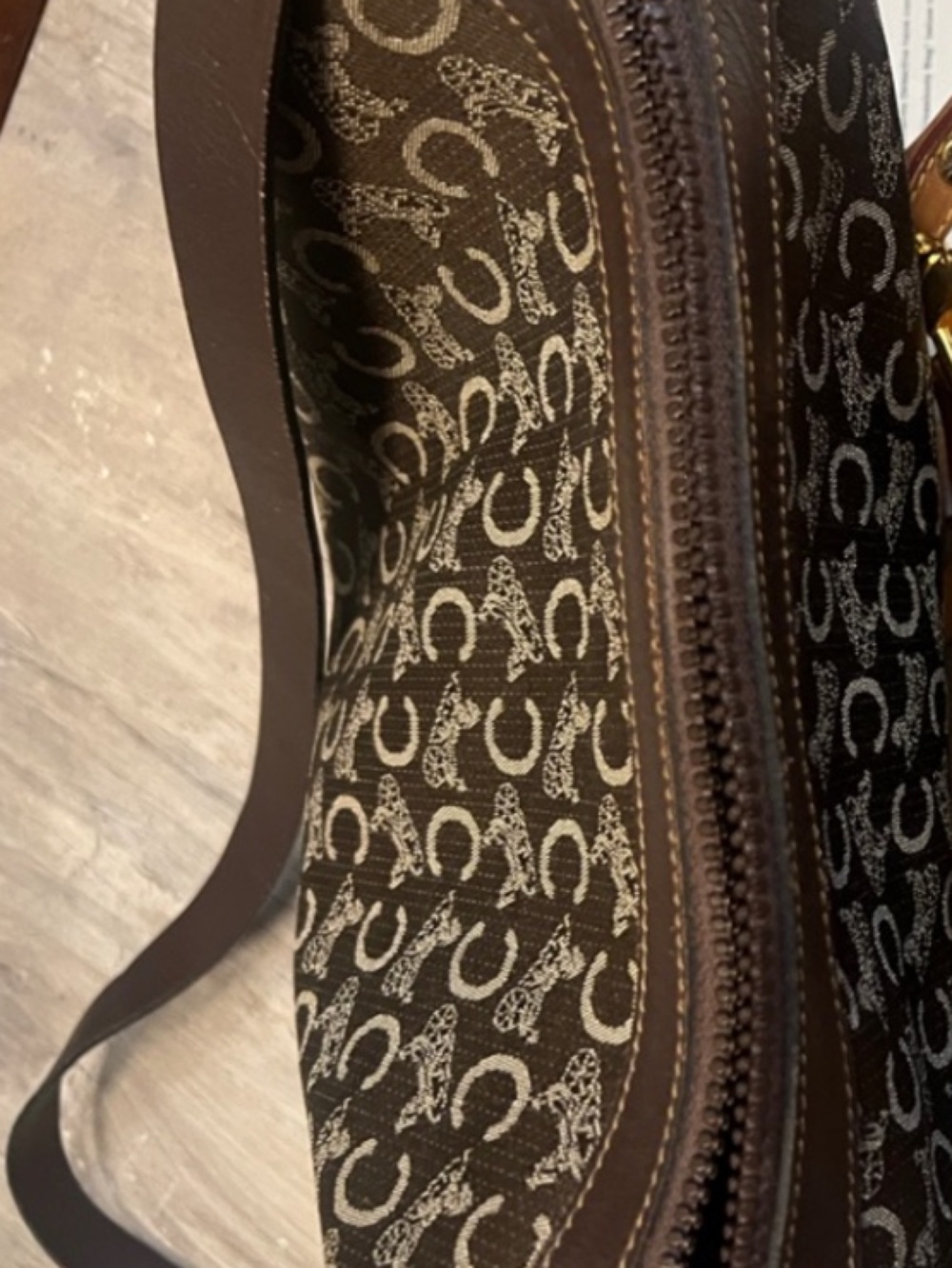 Celine Brown Monogram Canvas Crossbody EUC - Picture 5 of 7